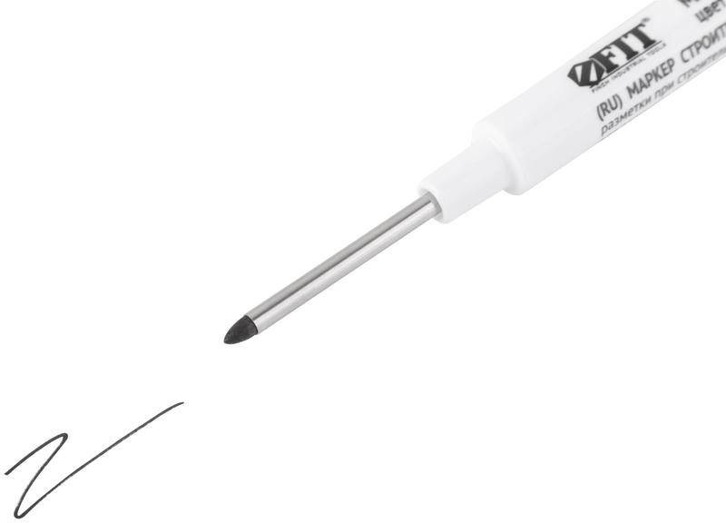 Маркер строительный перманентный тонкий удлиненное перо черн. FIT 04342