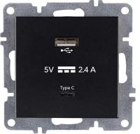Розетка LAVIN/KAREN USB + TYPE-C механизм черн. ARVIA 50 07 2000 304