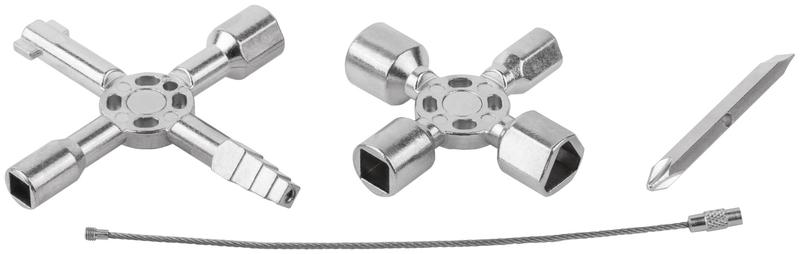 Ключ универсальный для электрошкафов 10-в-1 двусторонняя CrV бита РН2/SL7 FIT 60110