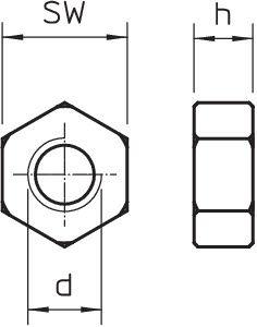 Гайка M10 DIN 934 M10 G (уп.100шт) OBO 3400107
