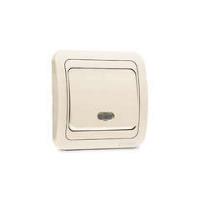 Выключатель 1-кл. СП Mimoza 10А IP20 с подсветкой крем./крем. Makel 25021