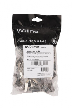 Коннектор RJ-45 под витую пару WR-8P8C-5E-SH кат. 5e экранир. универс. WRline 505229